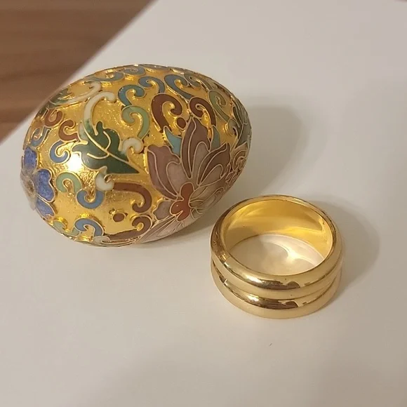 Franklin Mint Cloisonne Enamel 24K gold egg - Picture 8 of 8